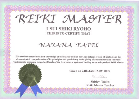 Reiki Master Certificate